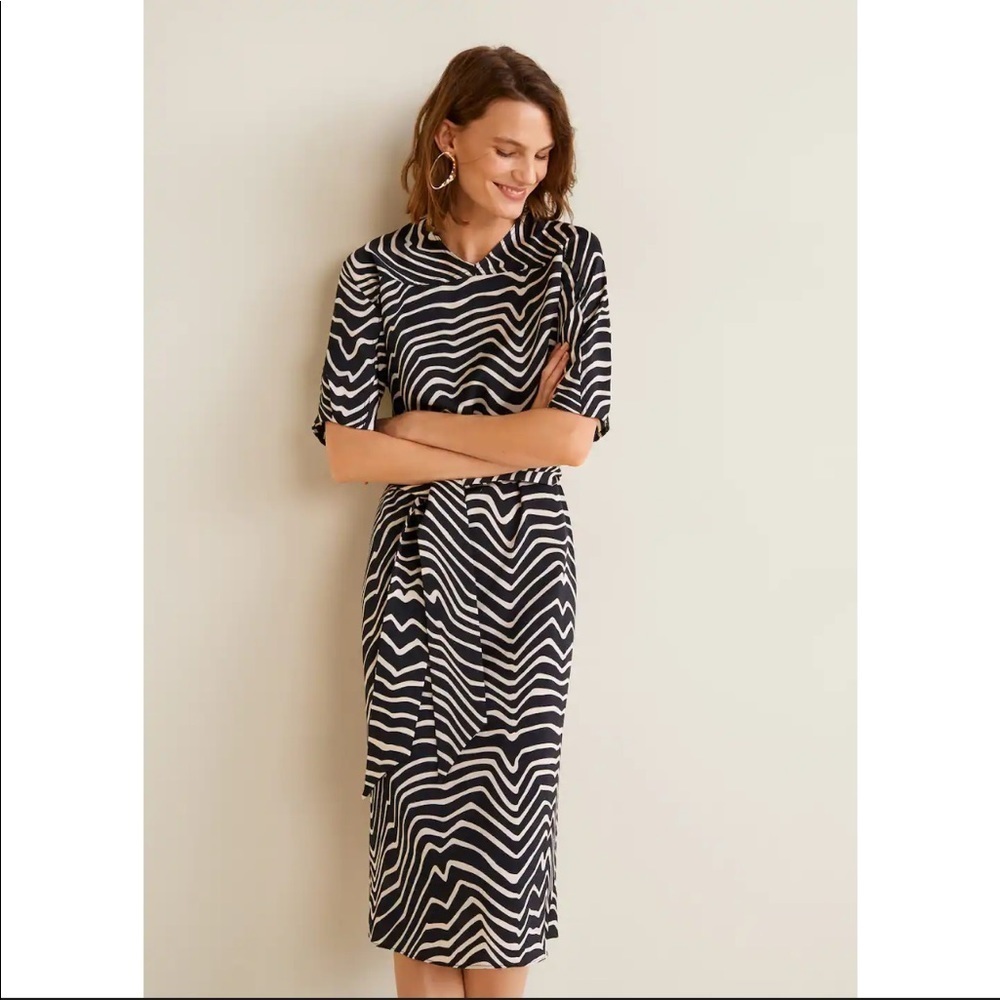 Mango Suit Printed Bow Dress